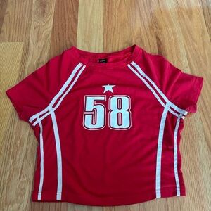 SHEIN red sporty crop top